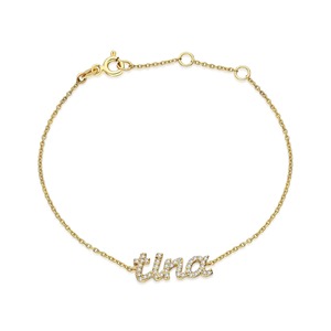 Pulsera con Nombre de Diamantes Personalizada, Oro de 14K, Joyería Minimalista Personalizada, Regalo para Mujer, Cumpleaños, Especial, Certificado IGI - Product Image 2