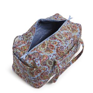 Quilted Paisley Print Luxury Sport Duffel Bag Large Capacity Zipper Closure Travel Weekender Polyester <b>Lining</b> - Product Image 3