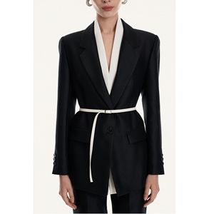 Blazers Ecológicos para Mujer ODILE DOBLE CAPA CON CUELLO Doble capa, 48% Lana, 43% Poliéster, 9% Seda - Product Image 4