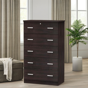Modern 5-Chest of <b>Drawer</b> Cabinet High Quality Wood <b>for</b> Bedroom Kitchen <b>Storage</b> Contemporary Home Living Room Furniture SIVR 1457 - Product Image 1