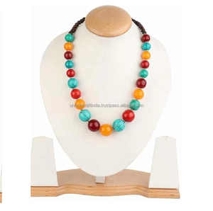 Best Selling Trendy Geometric Necklaces Women Fashion Resin Beaded Bracelet Wedding Party Vintage Collection Resin <b>Crafts</b> - Product Image 5