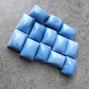 Opale bleue naturelle, cabochon rectangulaire, calibrée, dos plat, qualité AAA+, pour la fabrication de bijoux - Product Image 3