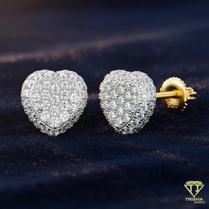 Boucles d'oreilles en argent sterling 925 avec diamants Moissanite, bijoux étincelants en forme de cœur, cadeau romantique pour femmes - Product Image 2