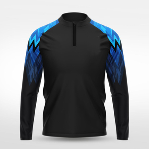 Chaqueta Deportiva para Hombre, Sublimada, con Parches, Cierre de Cremallera 1/4, Poliéster/Algodón, para Entrenamiento al Aire Libre, Estilo Urbano, Venta al Por Mayor - Product Image 1