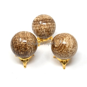 Vente en gros de pierres d'agate naturelle, cristaux de quartz ronds de meilleure qualité, boule de sphère décorative en vrac d'agate d'arbre pour décorations - Product Image 5