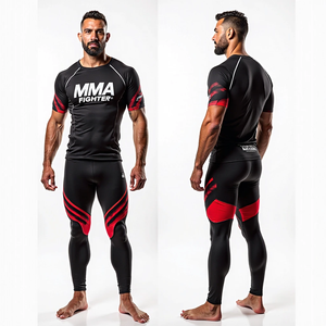 เสื้อรัดกล้ามเนื้อ MMA ระดับพรีเมียม ระบายอากาศได้ดี สำหรับกีฬาต่อสู้ พิมพ์ลายได้ตามต้องการ ชุดฝึกซ้อม BJJ สำหรับการฝึกต่อสู้ ขายส่ง - Product Image 2