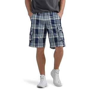 Shorts de sport décontractés pour hommes - Combinaison short-culotte unie à taille mi-haute avec cinq poches, coupe droite - Product Image 1