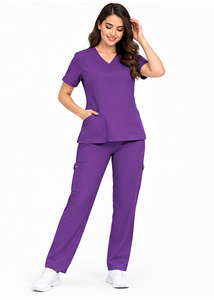 Ensemble de 3 pièces de tenue médicale respirante et extensible pour infirmières, médecins, hôpitaux, pharmacies, vêtements de travail chirurgicaux, personnalisable, unisexe, pour hommes - Product Image 6