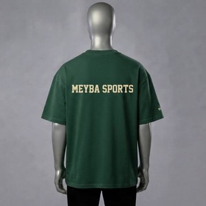 เมย์บา สปอร์ตเสื้อยืดโอเวอร์ไซส์สีเขียวสำหรับผู้ชายพร้อมลายมัสแตงสีแดงแขนสั้นเสื้อเจอร์ซีย์ลำลองผ้าฝ้ายคอกลม - Product Image 5