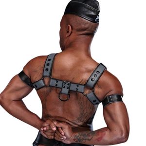 Harnais en fausse fourrure gris pour homme, modèle Dark Room Bulldog, avec sangles de poitrine réglables, pour tenue de club haut de gamme et costume sexy en dentelle - Product Image 6