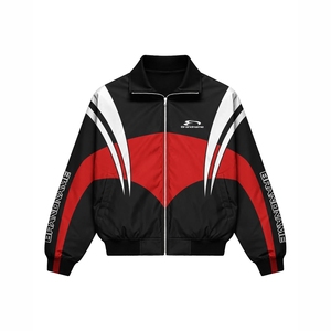 Custom Color Block Men's <b>Jacket</b> Zip Up <b>Track</b> <b>Jacket</b> And Shorts Breathable Polyester/Nylon Outerwear for Teamwear Windbreaker Set - Product Image 1
