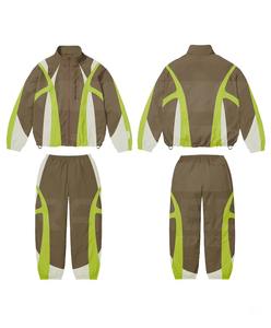 Conjunto deportivo de 2 piezas para hombre, chaqueta con cremallera y pantalón acampanado, 100% nailon, líneas reflectantes, nuevo diseño, cortavientos extragrande. - Product Image 6