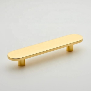 Stylish Brass Cabinet Pull <b>Handle</b> With Back Plate Bar Shape <b>Gold</b> Finished Durable Furniture Hardware for <b>Kitchen</b> Drawer Door Use - Product Image 4