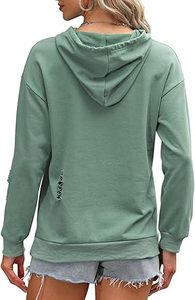 Rip Distress Hoodie For Women Puff Printing Sweatshirt Oversize <b>thick</b> <b>Fleece</b> Cotton Distressed Girls Hooded Breathable Wholesale - Product Image 3