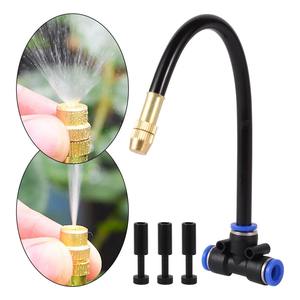 Boquilla de Nebulización Watersun de Latón con Tubo Flexible de Aluminio Ajustable, Negro y Dorado, para Riego y Refrigeración de Invernaderos - Product Image 1