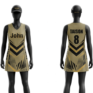 Uniforme de netball en polyester et élasthanne de qualité supérieure, 180 GSM, jaune fluo et noir, dos nageur, impression par sublimation, logo personnalisé - Product Image 3