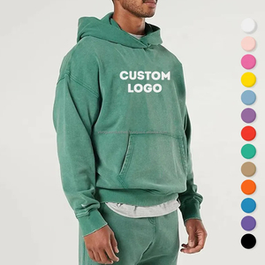 Custom Embroidered Hoodies Plain <b>Pullover</b> <b>Men</b> Distressed Rhinestone Acid Wash Logo 100% Cotton Anti-Pilling Regular Fit Autumn - Product Image 2