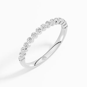 Premium lujo 925 plata esterlina 14K chapado en oro Moissanite Prong Set anillo de bodas 0,39 Ctw aniversario banda joyería al por mayor - Product Image 2