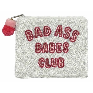 Monedero de cuentas blancas hecho a mano con cierre de cremallera, perfecto para llevar tu tarjetero, estuche para brillo labial y bolsa de regalo para niñas y mujeres. - Product Image 1