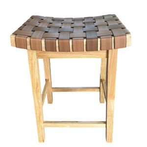 Chaise de salle à manger et tabourets en bois massif tressé à la main, design raffiné, style moderne et luxe léger, pour appartement, cuisine, salon, hôtel - Product Image 1