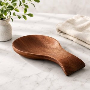 Support à cuillère rustique en bois massif fait main, support de cuillère de cuisine écologique, compatible lave-vaisselle, repose-ustensiles décoratif pour la maison - Product Image 1