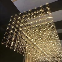 Suspension Rectangulaire Led Métal Fer Suspendue pour Bar Hôtel Lobby Cuisine Maison Décorative Lustre Industriel Lampe Suspendue