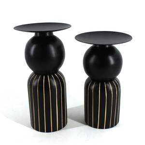 Support de bougie décoratif en bois, article de décoration intérieure, avec une élégante lanterne et un porte-bocal - Product Image 6