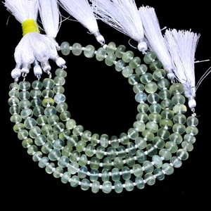 Natural Prehnite Smooth Rondelle Gemstone Beads 7-8MM Green <b>Stone</b> Loose Beads For Jewelry Making Wholesale Bulk Gemstone Beads - Product Image 3