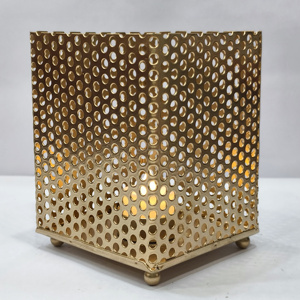 <b>Tea</b> <b>Light</b> Votive Tabletop Decoration Gold Votive <b>Candle</b> Holder for Christmas Home Festive Ramadan Decoration Round and Square - Product Image 4