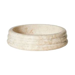 Bol rond en travertin beige, très vendu, pour la décoration et l'organisation de la maison moderne - Product Image 1