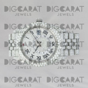 Reloj de Lujo Unisex con Diamantes de Moissanita Redondos de Diseño Premium, Resistente al Agua, con Cuarzo - Product Image 4