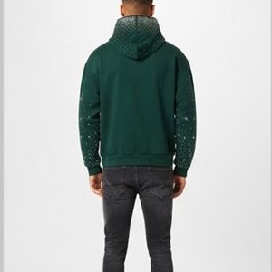 Sudaderas con Capucha para Hombre, Color Verde Oscuro, Corte Regular, Diseño de Puntos, Impresión por Sublimación, Ropa Casual de Otoño, Tejido de Poliéster, con Logotipo Personalizado - Product Image 1
