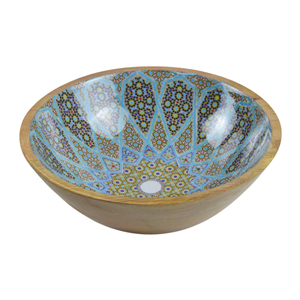 ชามไม้ดีไซน์สวยงามเคลือบสีเคลือบเงาสำหรับเสิร์ฟอาหารและตกแต่งโต๊ะ - Product Image 3