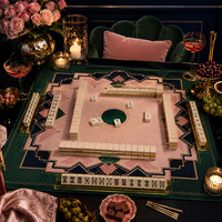Tapis de Mahjong Américain au Design Original, 33 Pouces, en Néoprène Doux au Toucher, Tapis de Table de Luxe Élégant, Décoration Artistique Palm Beach, Tapis de Table de Mahjong