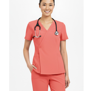 OEM Unisex Side Snap Scrub <b>Top</b> Uniform Set Spandex/Cotton Medical Scrubs Custom Branding Healthcare Apparel Hospital Uniforms - Product Image 1