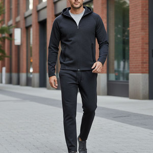 Men <b>Zip</b> <b>Up</b> Hoodie Tracksuit Set Custom Logo Sportswear Jogger Set Wholesale Gym Tracksuit - Product Image 6