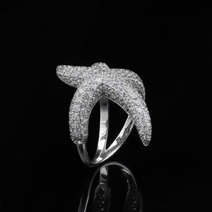 <b>Mens</b> 925 <b>Sterling</b> <b>Silver</b> Gothic Cross <b>Ring</b> with Lab Grown Diamonds Lightweight Iced Out Statement Luxury Bold Jewelry Gift Idea - Product Image 2