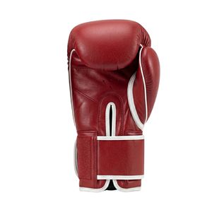 Gants de boxe réglables rouge vif, style compétition professionnelle, mitaines d'entraînement avec support de poignet, gants de protection en cuir - Product Image 2