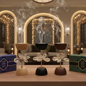 เตาเผาบัคฮูรอะคริลิคหรูหรา พร้อมกล่องของขวัญไม้หอมอูดและเตาเผาบัคฮูรโลหะ สำหรับตกแต่งสไตล์ตะวันออกกลางและเป็นของขวัญพิเศษสำหรับเดือนรอมฎอน - Product Image 3