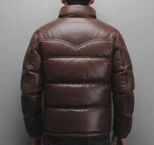 Veste matelassée élégante en cuir véritable, à capuche, avec fermeture éclair, design décontracté pour l'hiver, respirante, confortable, chaleur superposée - Product Image 3