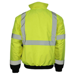 Factory High Visibility Long Sleeves Safety Jacket With Pocket Reflective Work Custom made Logo Safety Jacket For Men - Product Image 6
