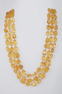 Women's Amber Beaded <b>Necklace</b> Classic Strand Wedding Jewelry Multi Layered Golden Tone <b>Necklaces</b> - Product Image 5