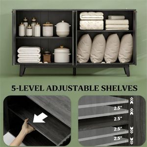 Buffet gris foncé pour bar à café ou rangement de couverts - Product Image 3