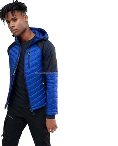 Gilet matelassé à capuche décontracté pour homme, imperméable, rembourré, grande taille, tricoté, élégant, tendance, bleu, vestes matelassées - Product Image 1