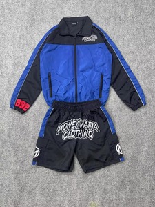 Hot Sale Professional Nylon Two-Piece Windbreaker Shorts Set <b>Long</b> Sleeve with Hood Printed Plus Size Feature - Product Image 5