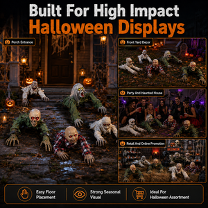Décoration d'Halloween Horreur Rampante en Gros avec Yeux Lumineux, Son et Mouvement pour Fournitures de Fête Importateur Acheteur - Product Image 5