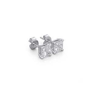 Boucles d'oreilles élégantes en or massif 10K 14K 18K avec diamants de laboratoire taille princesse, certifiés IGI, couleur DEF, clarté VS VVS - Product Image 4