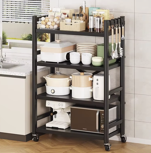 OEM/ODM Vietnam High Quality Mobile Kitchen Storage Cabinet Steel Kitchen Shelf Organizer for Home Furniture Storage - Product Image 1