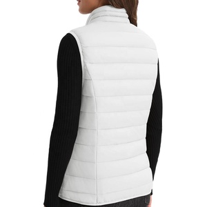Chaleco sin mangas ultraligero logotipo personalizado fabricantes de ropa al por mayor mujer chaqueta de plumón de algodón señoras chaleco acolchado - Product Image 2