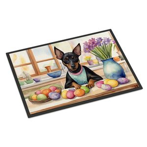 New Outdoor Indoor 18H X 27W Non-Slip Low Pile <b>Doormat</b> Easter Manchester Terrier Decorative <b>Washable</b> Rug for Entryway Front Door - Product Image 1